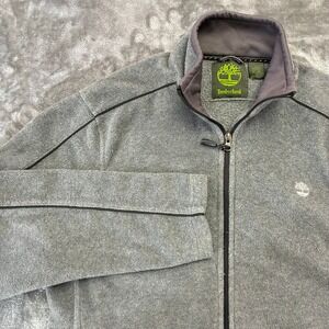 Timberland Jacket Mens Sz.Small Gray Fleece Full Zip Outdoor Hiking Camping Coat